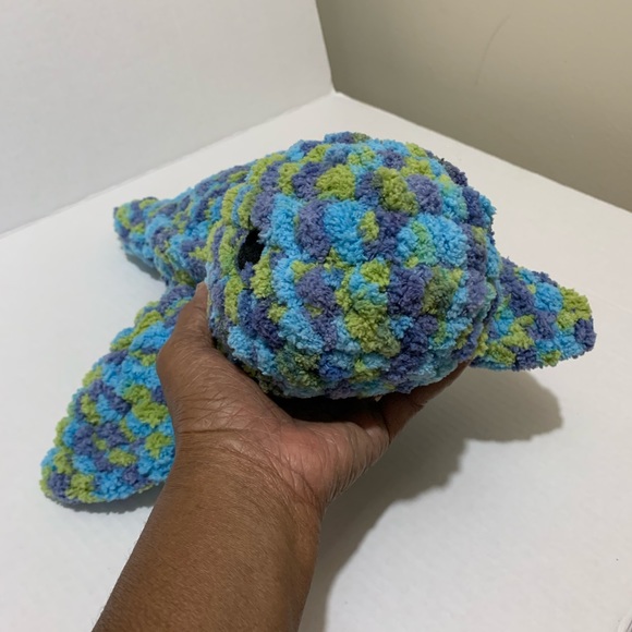 Sea Turtle Plush Stuffed Turtle Nursery Room Playroom Decor Handmade Crocheted - Picture 8 of 16